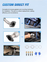 Nilight Catalytic Converter For 2005 2006 2007 2008 2009 2010 2011 Nissan Frontier & 2005 2006 2007 2008 2009 2010 2011 2012 Pathfinder & 2005 2006 2007 2008 2009 2010 2011 2012 2013 2014 2015 Xterra & 2012 2013 2014 2015 2016 2017 NV1500 NV2500 NV3500, view 4