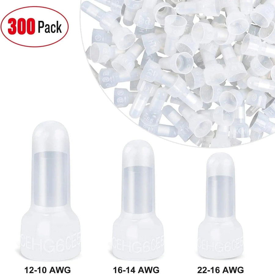 Nilight 300Pcs Nylon Closed End Crimp Terminal
