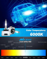 Nilight D1S 35W 6000K Diamond White Xenon HID Headlight Bulbs, view 3