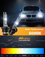 Nilight D2S 35W 6000K Diamond White HID Headlight Bulbs, view 2