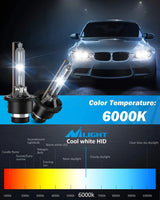 Nilight D4S 35W 6000K Diamond White Xenon HID Headlight Bulbs, view 2