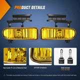 Nilight 1999 2000 2001 2002 Chevy Silverado 1500 2500 2001 2002 Chevy Silverado 3500 2000 2001 2002 2003 2004 2005 2006 Chevy Suburban Tahoe Amber Fog Light Assembly, view 2