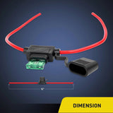 Nilight 5Pcs 12AWG Inline Wiring Harness ATC/ATO Automotive Holder, view 2