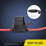 Nilight 5Pcs 12AWG Inline Wiring Harness ATC/ATO Automotive Holder, view 4