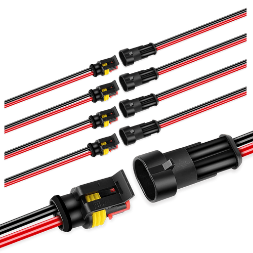 Nilight 5Pack 2-Pin Way 16AWG Wire 1.5mm Series Terminal Connector