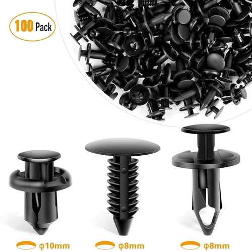 Nilight 100 Pcs Hole 7mm 8mm 10mm Car Push Retainer Clips Kits For GM 21030249 Ford N807389S
