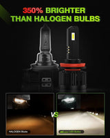 Nilight H11 LED Bulb,350% H8 H9 LED Headlight Bulbs High Brightness Than Halogen Bulbs,Low Beam H11 6000K Cool White 12000LM,2 PCS, view 2