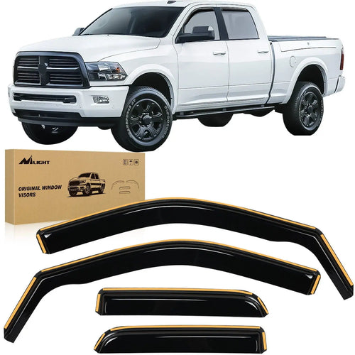 Nilight Channel Rain Guards for Ram 1500 2009-2018,Original Window Deflectors, Vent Window Visors-4pcs