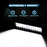 Nilight Offroad Truck Led Light Bar 2 Pcs 12 Inch 72W Combo Beam Roof Grille Bumper Hood For Jeep UTV ATV Boat Pickup | 12V 5-Pin Rocker Switch Harness Kit, view 3