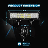 Nilight Offroad Truck Led Light Bar 2 Pcs 12 Inch 72W Combo Beam Roof Grille Bumper Hood For Jeep UTV ATV Boat Pickup | 12V 5-Pin Rocker Switch Harness Kit, view 4