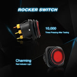 Nilight 12V Lighted On Off Rocker Switch for LED Light Bar Wiring Harness, view 3