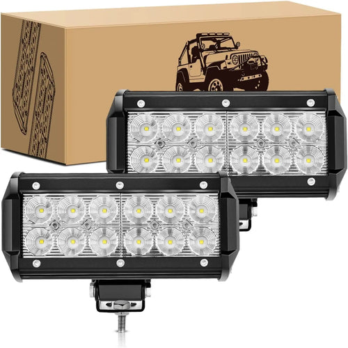 Nilight LED Light Pods 2PCS 36W 6.5Inch LED Light Bar Flood 2520lm LED Fog Lights Off Road Light Driving Working Light for Truck Golf Cart SUV ATV UTV Boat (0607F-B)