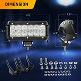Nilight LED Light Pods 2PCS 36W 6.5Inch LED Light Bar Flood 2520lm LED Fog Lights Off Road Light Driving Working Light for Truck Golf Cart SUV ATV UTV Boat (0607F-B), view 4
