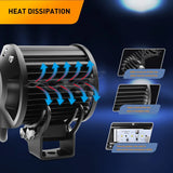 Nilight LED Light Pods 2PCS 4 Inch 18W LED Light Bar Spot 1260lm LED Fog Lights Off Road Light Driving Working Light for Truck Golf Cart SUV ATV UTV Boat (0604S-B), view 3