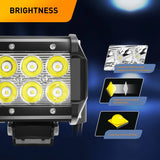 Nilight LED Light Pods 2PCS 4 Inch 18W LED Light Bar Spot 1260lm LED Fog Lights Off Road Light Driving Working Light for Truck Golf Cart SUV ATV UTV Boat (0604S-B), view 6