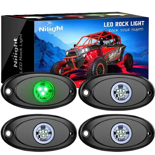 Nilight Green LED Rock Lights (4 Pcs)