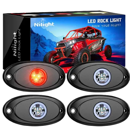 Nilight Red LED Rock Lights (4 Pcs)
