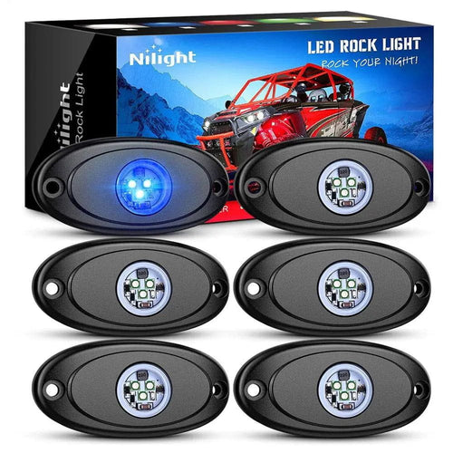 Nilight Blue LED Rock Lights (6 Pcs)