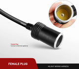Nilight 14FT Cigarette Lighter Socket Extension Cord Cable 12V/24V (Black), view 3