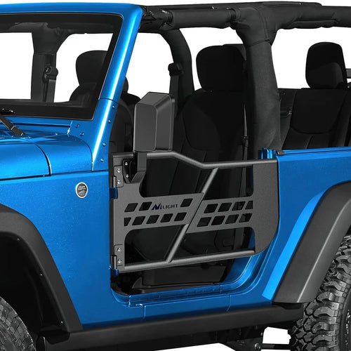 Nilight Front Rear Tubular Doors W/Side View Mirrors For 2007 2008 2009 2010 2011 2012 2013 2014 2015 2016 2017 2018 Wrangler JK 2 Door