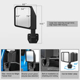 Nilight Front Rear Tubular Doors W/Side View Mirrors For 2007 2008 2009 2010 2011 2012 2013 2014 2015 2016 2017 2018 Wrangler JK 2 Door, view 4