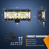 Nilight Side Shooter Light Bar 2 PCS 7 Inch Triple Row Spot Flood Combo Work Off Road Lighting on Truck SUV ATV UTV, view 2