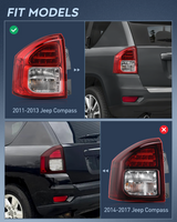 Nilight Taillight Assembly Compatible with 2011 2012 2013 Jeep Compass Tail Light OE Style Rear Lamp Replacement Driver Side w/Bulbs, view 2