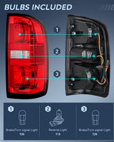 Nilight 2015 2016 2017 2018 2019 2020 2021 2022 Chevy Colorado Taillight Assembly Rear Lamp Replacement OE Style Driver Side and Passenger Side w/Bulbs, view 2