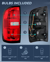 Nilight 2015 2016 2017 2018 2019 2020 2021 2022 Chevy Colorado Rear Lamp Replacement Taillight Assembly OE Style Driver Side w/Bulbs, view 2