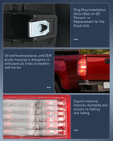 Nilight 2015 2016 2017 2018 2019 2020 2021 2022 Chevy Colorado Rear Lamp Replacement Taillight Assembly OE Style Driver Side w/Bulbs, view 5