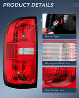 Nilight 2015 2016 2017 2018 2019 2020 2021 2022 Chevy Colorado Rear Lamp Replacement Taillight Assembly OE Style Driver Side w/Bulbs, view 6