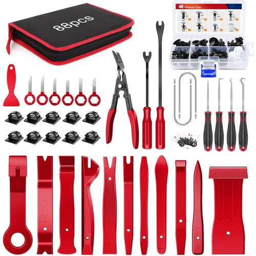 Nilight 88 Pcs Trim Removal Tool Kit Red