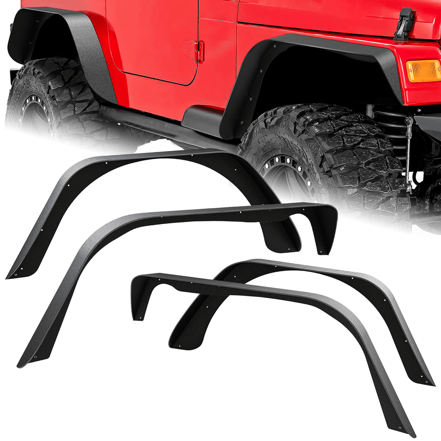 Nilight Off-Road Fender Flares Kit Compatible with 1997 1998 1999 2000 2001 2002 2003 2004 2005 2006 Wrangler TJ & LJ
