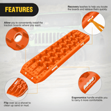 Nilight Off-Road Recovery Traction Boards For 4WD 4X4 with 2PCS Mounting kit Zipper Bag 2 leashes (Orange), view 6