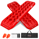 Nilight Off-Road Recovery Traction Boards For 4WD 4X4 with 2PCS Mounting kit Zipper Bag 2 leashes (Red), view 2