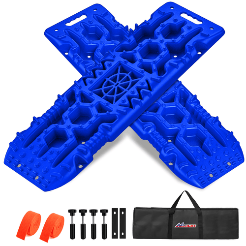 Nilight Off-Road Recovery Traction Boards For 4WD 4X4 with Jack Lift & Carry Bag (Blue)