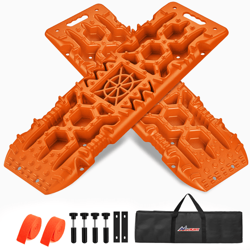 Nilight Off-Road Recovery Traction Boards For 4WD 4X4 with Jack Lift & Carry Bag (Orange)