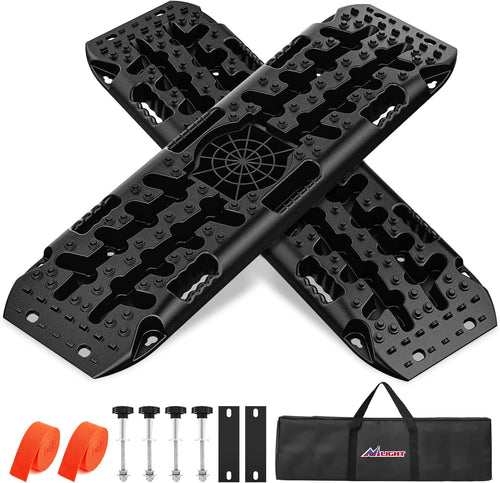 Nilight Off Road Traction Boards 4x4 Truck Jeep Recovery Tracks Mats Gear | Heavy Duty Tire Recovery Boards Mounting Kit With Round and Square Jack Lift Base for Truck Jeep SUV Mud Sand Dunes Snow