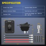 Nilight ON-Off Switch Panel 12V 20A 4 PIN DPST Toggle Switch, view 2