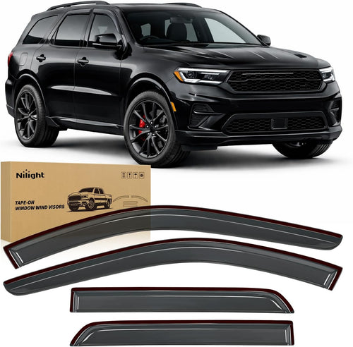 Nilight Outside-Mount Window Visors for Dodge Durango 2011-2026, 4PCS | Window Deflectors Rain Guards for Fresh Air Circulation, Durango 2011-2019 2020 2021 2022 2023 2024 2025 2026, Smoke Tinted