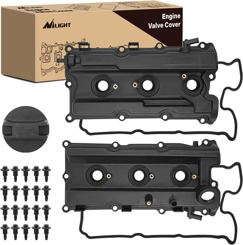 Nilight Pair Engine Valve Cover for Nissan Frontier 2005-2019, NV1500 NV2500 NV3500 2012 2013 2014 2015 2016 2017 2018 2019, Pathfinder 2005 2006 2007 2008 2009 2010 2011 2012, Xterra 2005-2015