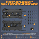 Nilight Pair Engine Valve Cover Set for Infiniti I35 2002 2003 2004, for Nissan Altima 2002 2003 2004 2005 2006, Maxima 2002-2006 2007 2008, Quest 2004-2009, Murano 2003 2004 2005 2006 2007, view 4