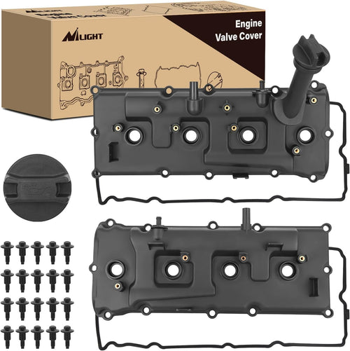 Nilight Pair Engine Valve Cover with Gasket for Nissan NV2500 NV3500 2012-2017 Pathfinder 2004 Armada 2005-2015, Infiniti QX56 2004-2010 Valve Cover, V8 5.6L Engine