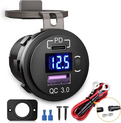 Nilight PD Type C | QC 3.0 USB Charger Voltmeter