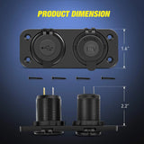 Nilight PD Type C and USB Charger Cigarette Lighter Socket Pre-Wired 12V 24V, view 2