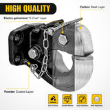 Nilight Pintle Hook Hitch with Mounting Kit 40,000 lbs, Fits 2-1/2 to 3-Inch Lunette Ring, Mount Required, 20Ton Hitch Receiver fit for Pintle Hook Mount, view 5