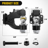 Nilight Pintle Hook Trailer Hitches Receiver Hook Combination 2-5/16Inch Hitch Ball with Mounting Kit, 14000LBS Black Bolt On Adjustable Powder-Coated, view 2