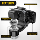Nilight Pintle Hook Trailer Hitches Receiver Hook Combination 2-5/16Inch Hitch Ball with Mounting Kit, 14000LBS Black Bolt On Adjustable Powder-Coated, view 6