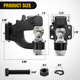 Nilight Pintle Hook Trailer Hitches Receiver Hook Combination 2Inch Hitch Ball with Mounting Kit, 12000LBS Black Bolt On Adjustable Powder-Coated, view 2