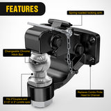 Nilight Pintle Hook Trailer Hitches Receiver Hook Combination 2Inch Hitch Ball with Mounting Kit, 12000LBS Black Bolt On Adjustable Powder-Coated, view 6